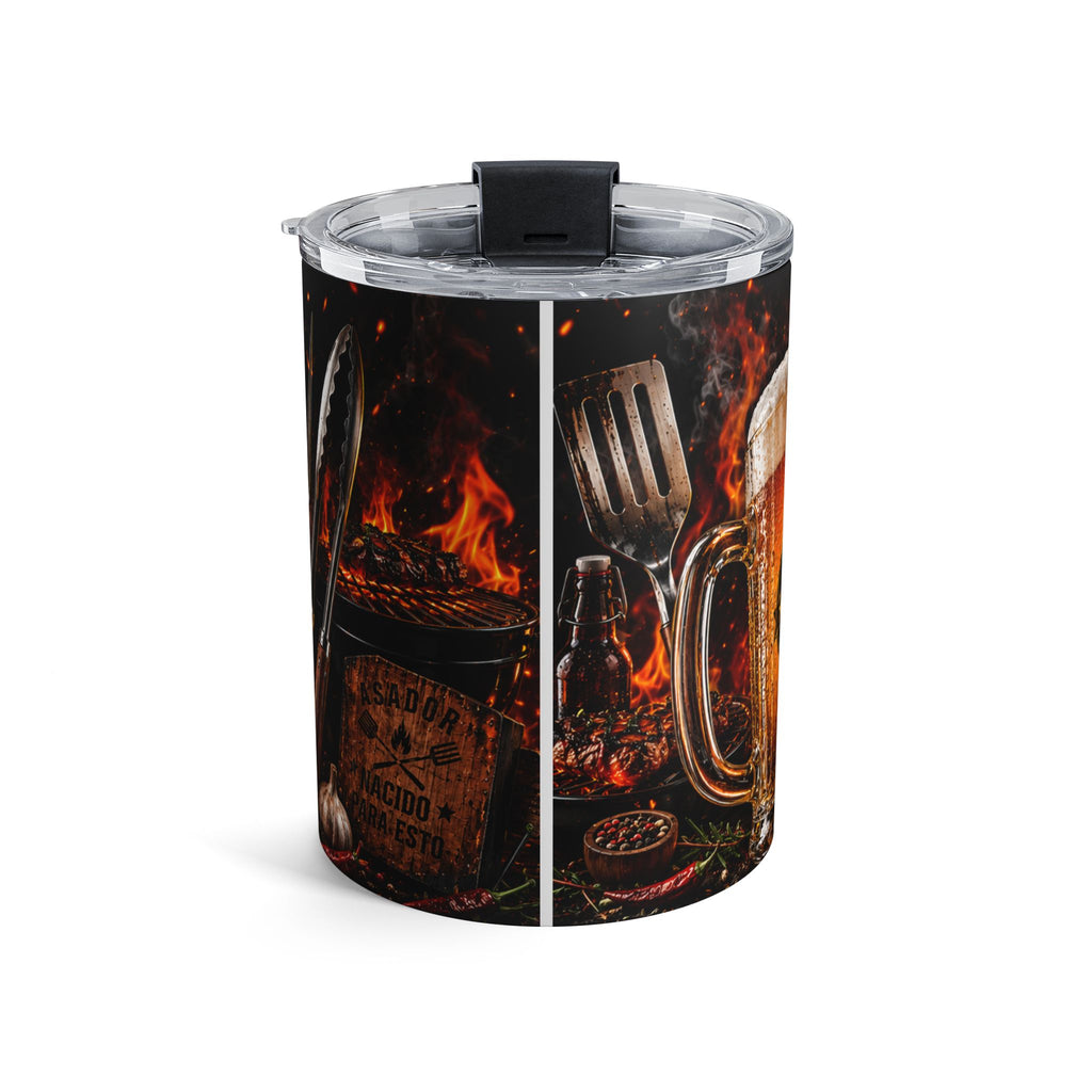Papa El Rey de la Parrilla 10oz Tumbler — Insulated BBQ Lover’s Coffee Cup