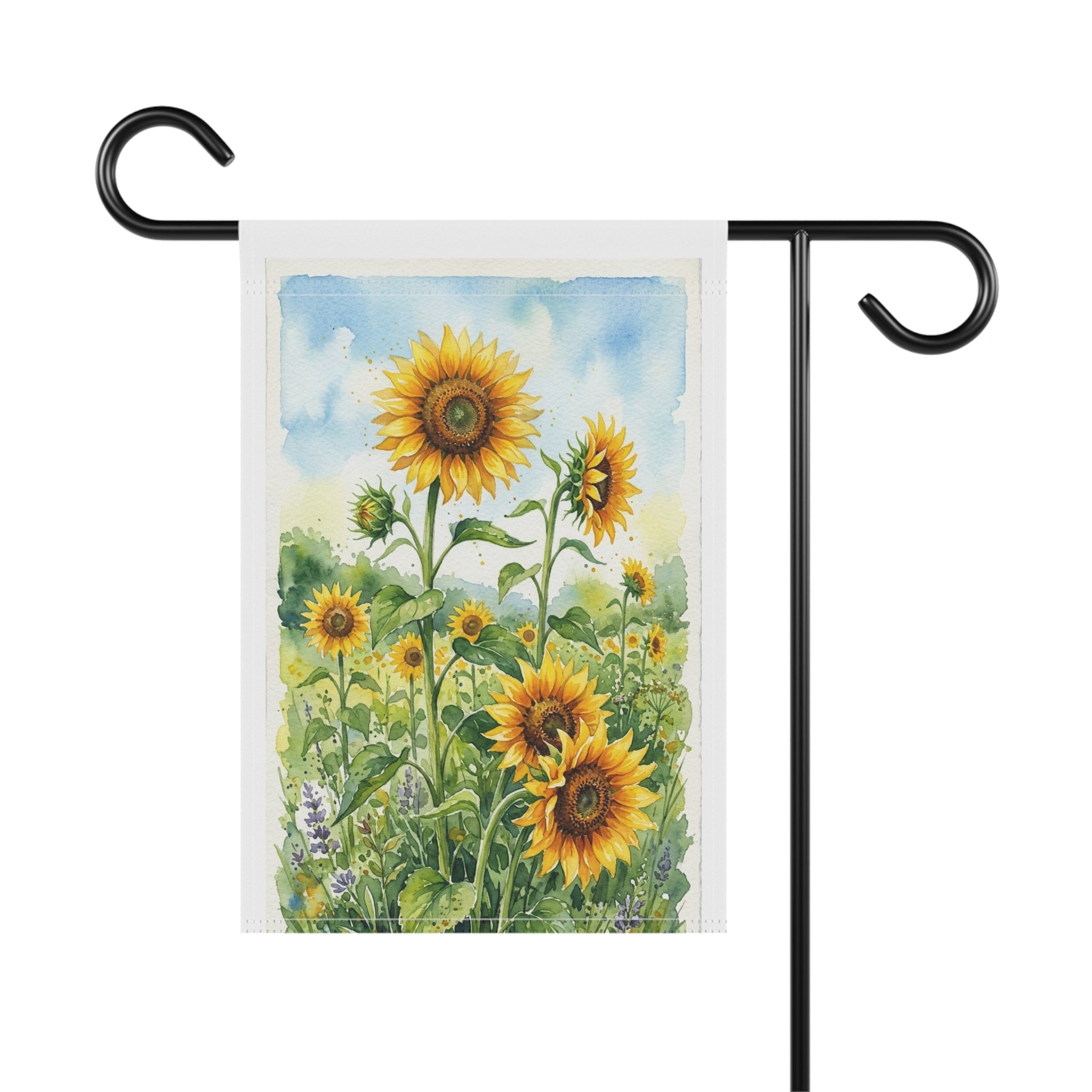 Sunflower Watercolor Garden Flag – Decorative Outdoor House Banner