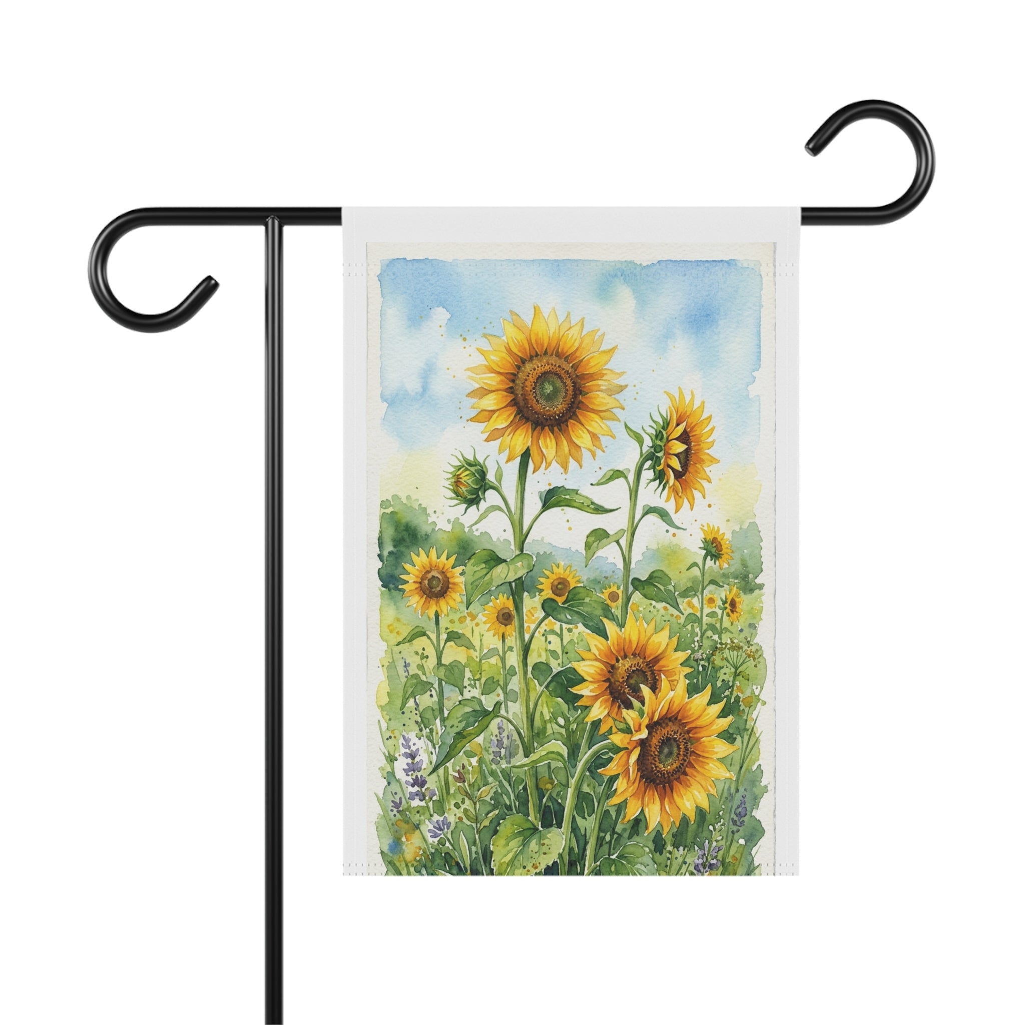 Sunflower Watercolor Garden Flag – Decorative Outdoor House Banner
