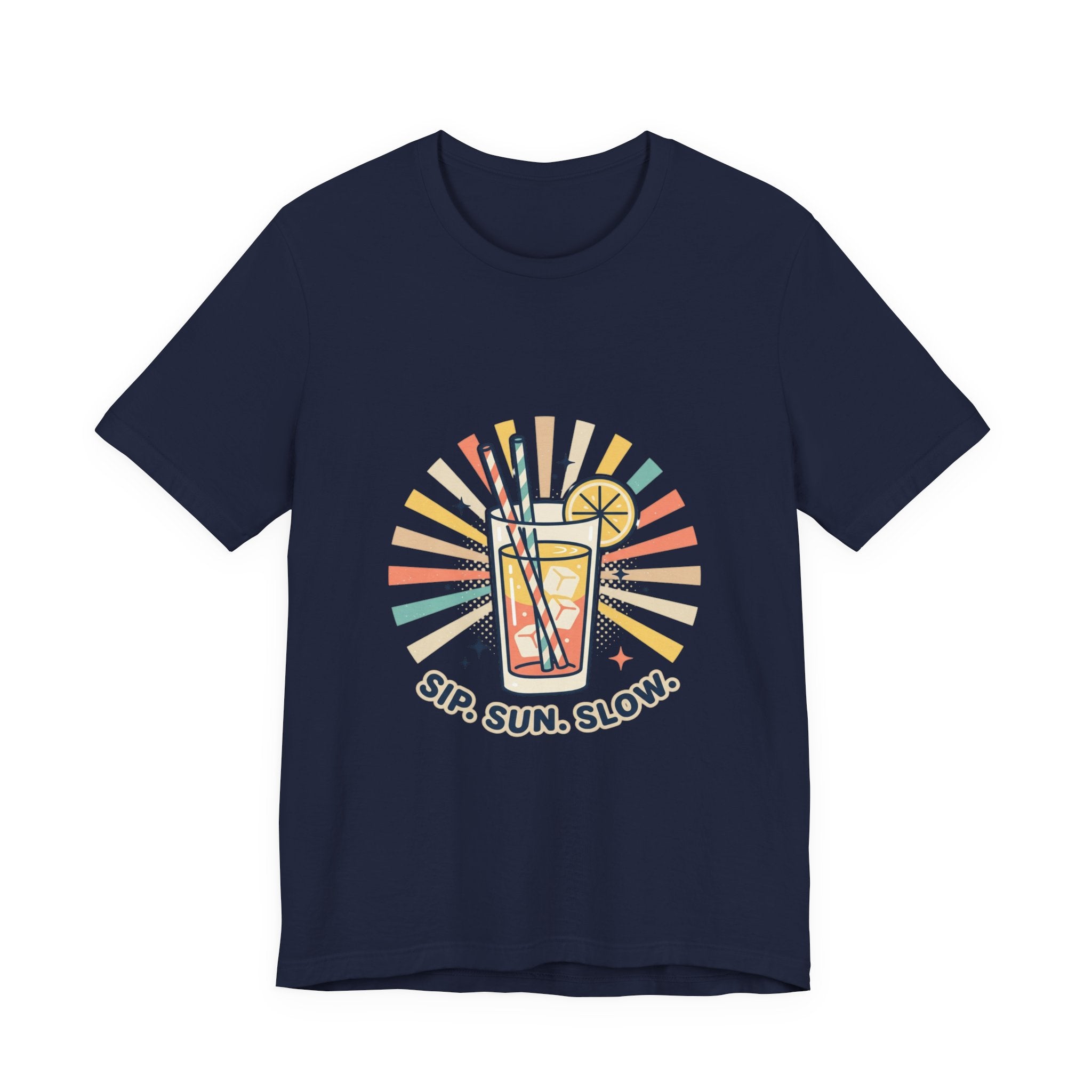 Sip Sun Slow Tee | Summer Aesthetic, Coastal Vibes, Retro Pastel