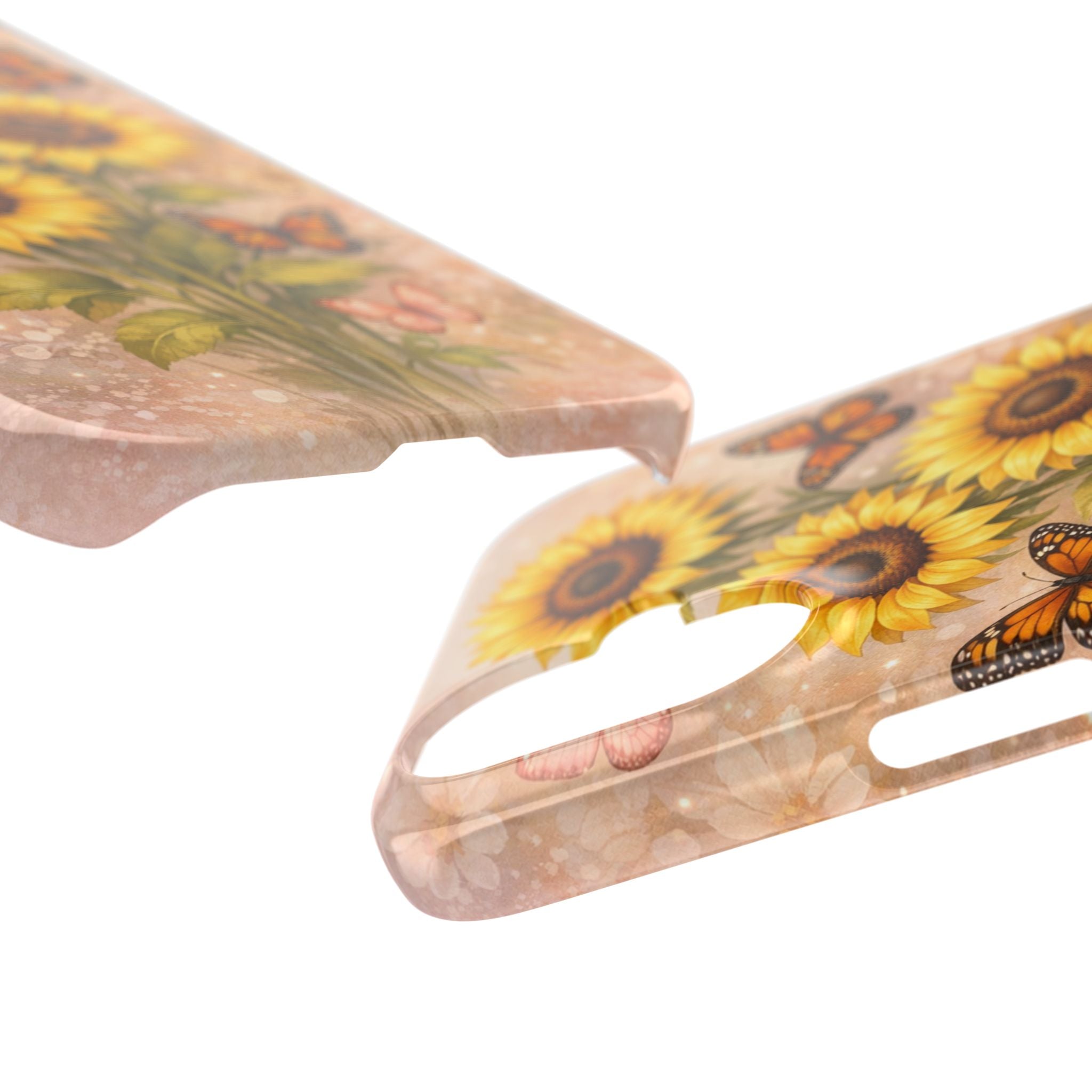 Sunflower & Monarch Slim Phone Case — Floral Butterflies Protective Cover