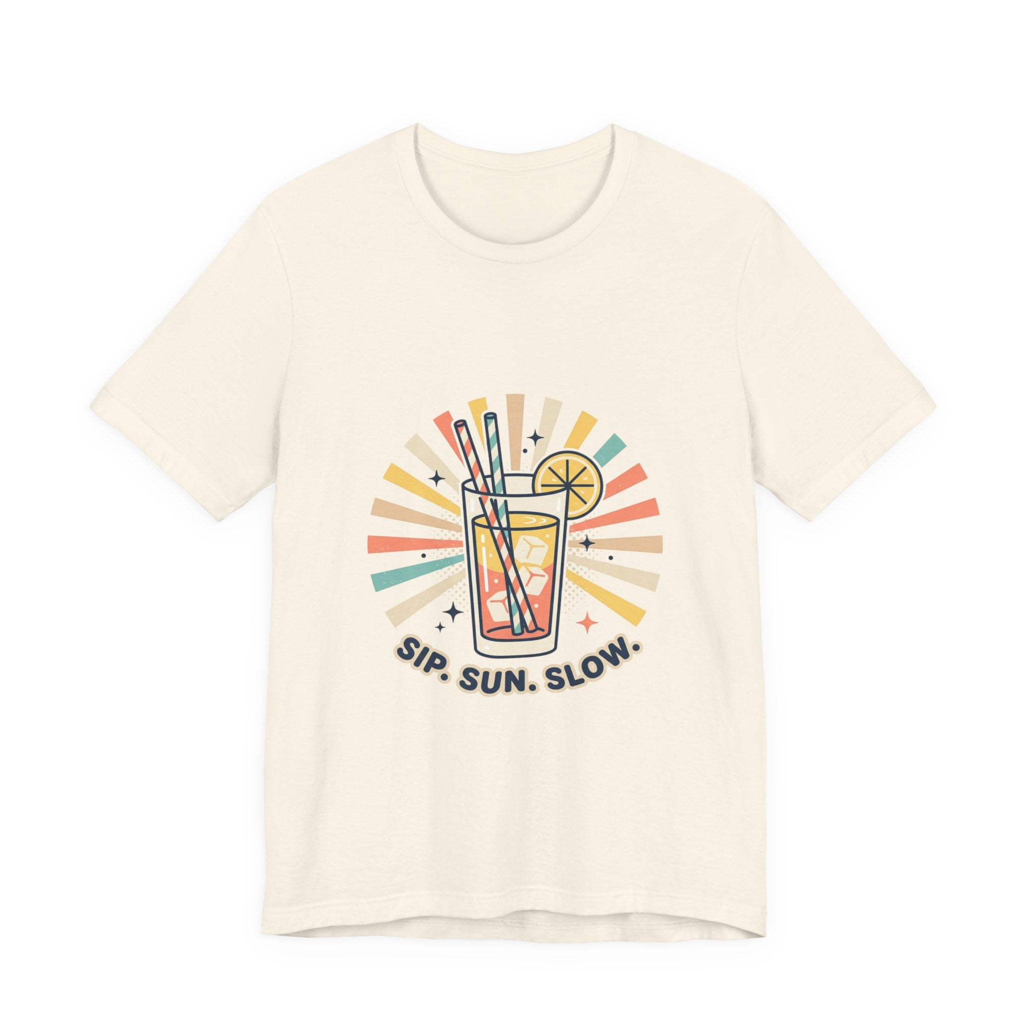 Sip Sun Slow Tee | Summer Aesthetic, Coastal Vibes, Retro Pastel