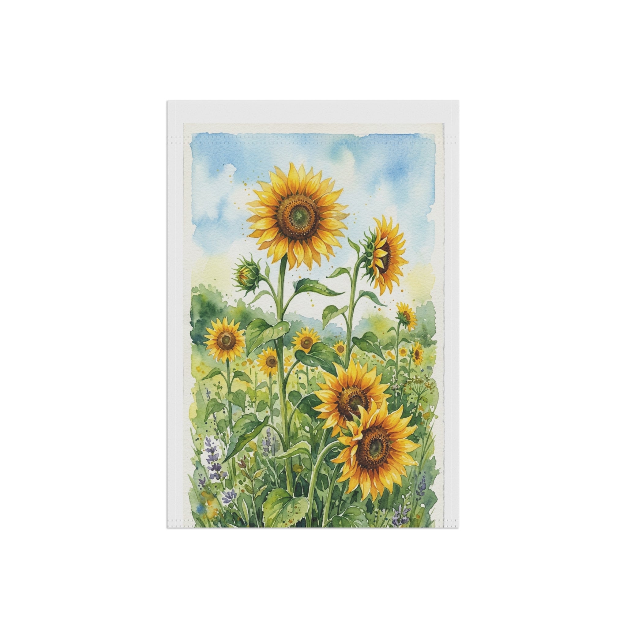 Sunflower Watercolor Garden Flag – Decorative Outdoor House Banner