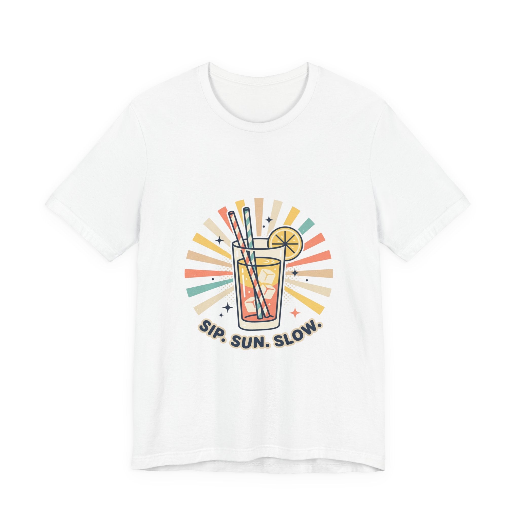 Sip Sun Slow Tee | Summer Aesthetic, Coastal Vibes, Retro Pastel