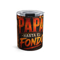 Papa Hasta el Fondo 10oz Tumbler – BBQ Grillmaster Stainless Travel Cup