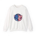 Cute Yin Yang Kittens Crewneck Sweatshirt — Blue & Pink Moon Cat Design