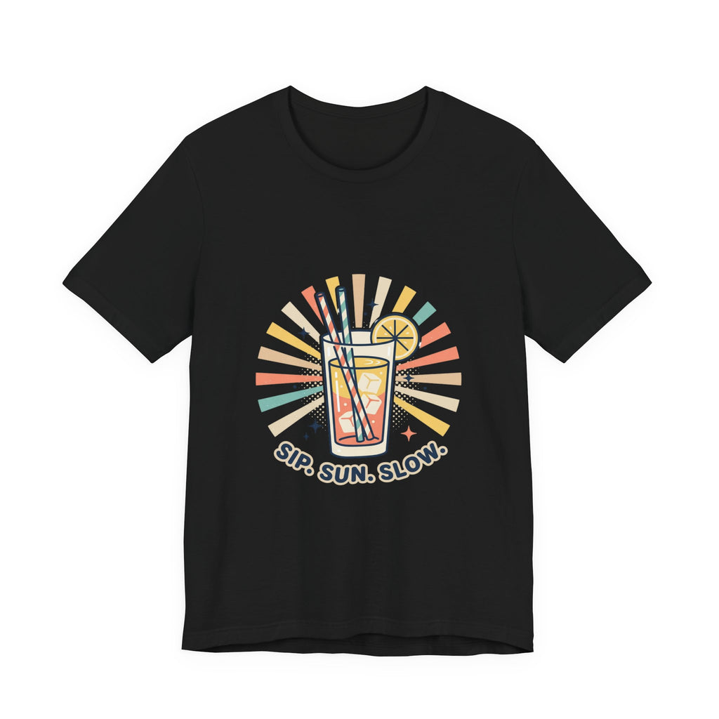 Sip Sun Slow Tee | Summer Aesthetic, Coastal Vibes, Retro Pastel