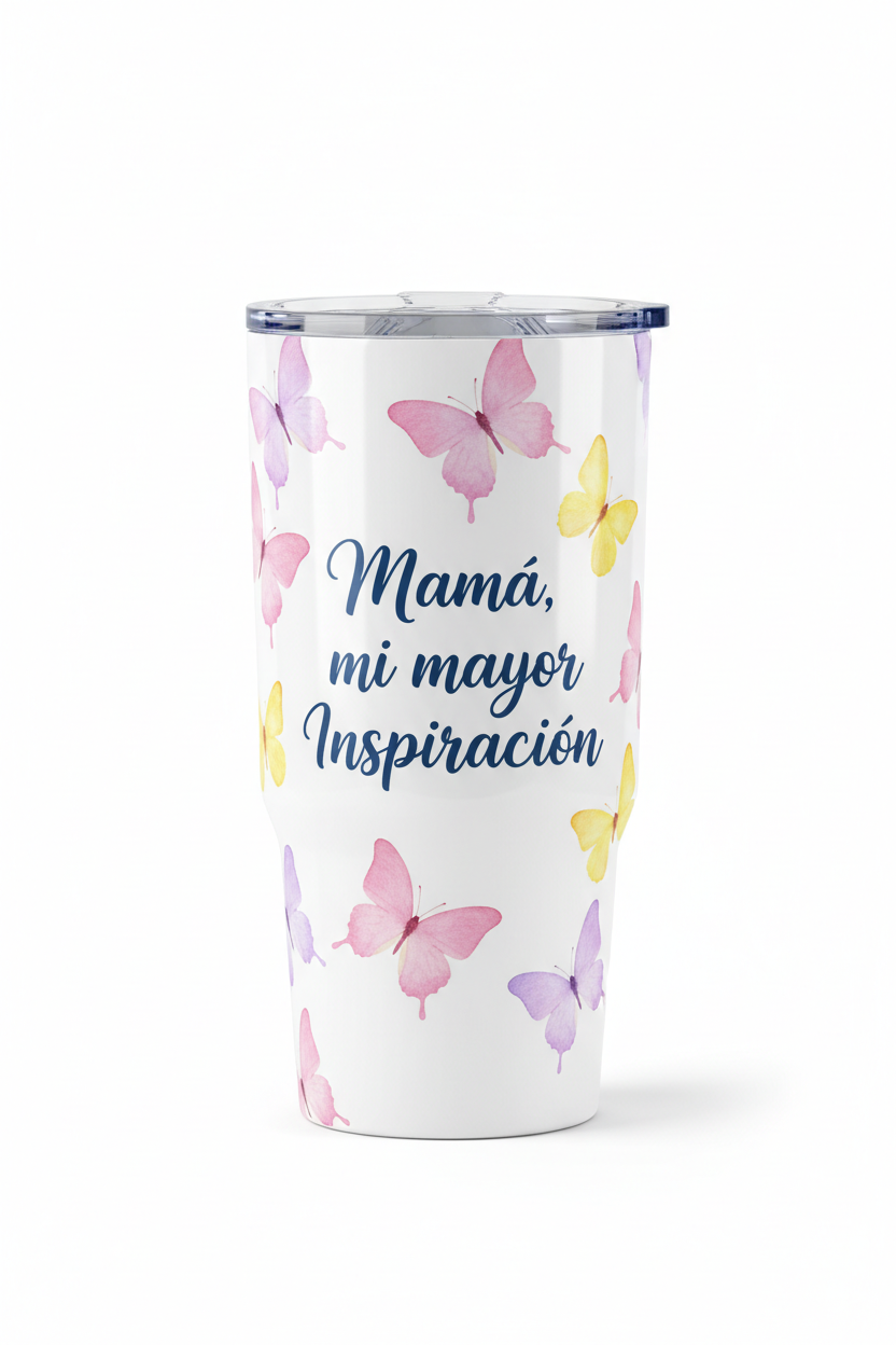Vaso Térmico Mariposas Día de las Madres